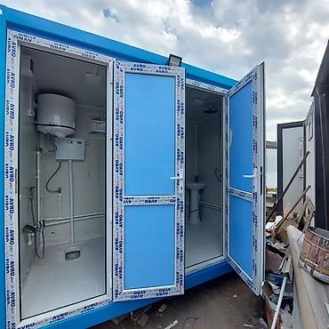 Контейнеры: Portativ sanitar konteyner – 2 bölməli - Metal karkaslı, mavi-ağ — 3