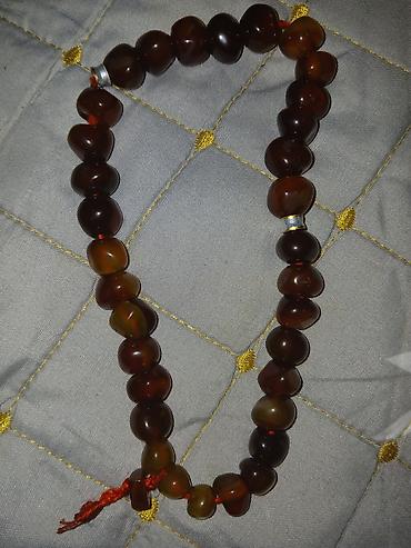 Kəhrəba rəngli təsbeh/dua muncuqları - Material: qəhvəyi–kəhrəba