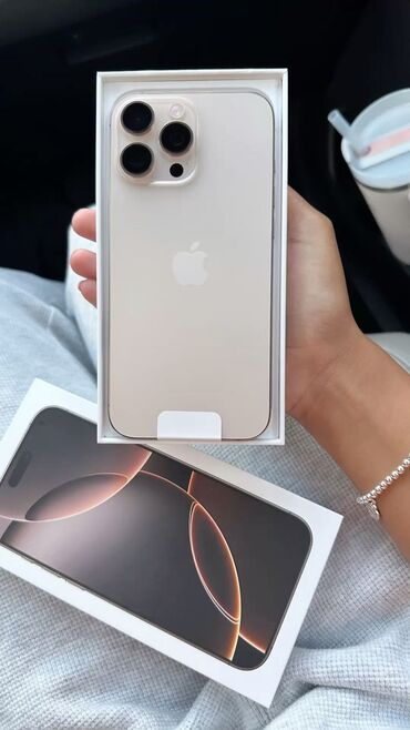 iphone 11 pro 128gb бишкек: IPhone 16 Pro Max, Жаңы, 256 ГБ, Алтын, Кабель, Куту, 100 %