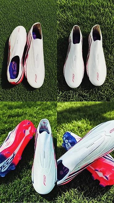 Спорт и отдых: Футбольные бутсы без шнурков F50 (цвет: белый/красный/синий)( Обмен — 1