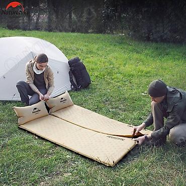одноместный: 🟠 Самонадувающийся туристический коврик Naturehike с подушкой — 8
