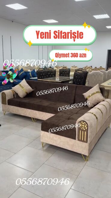 Sifarişlə divanlar: Künc divan, Qonaq otağı üçün, Parça, Bazalı, Açılan, Kitab — 6