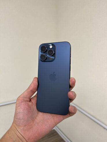 iphone 14 pro в рассрочку без переплат: IPhone 15 Pro Max, Колдонулган, 256 ГБ, Көк, Коргоочу айнек, Каптама, 95 %