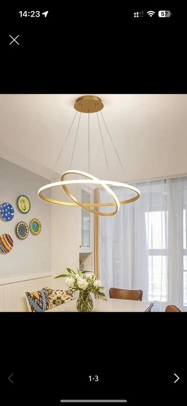 Xalçalar: Led Çılçıraq, 2 lampa, Metal