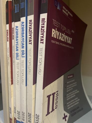 Tədris ədəbiyyatı: Test topluları hər biri 2 azn Azərbaycan dili Riyaziyyat İngilis dili