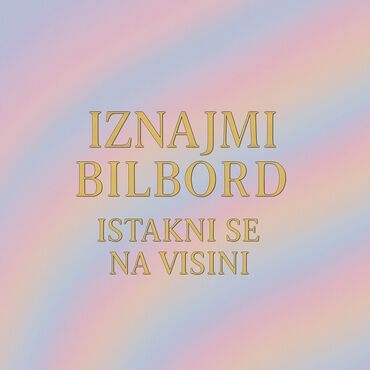 Ova usluga nudi iznajmljivanje bilborda, idealno za oglašavanje i