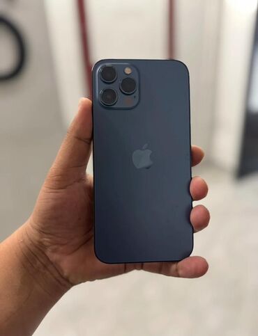 простые телефоны: IPhone 12 Pro Max, Колдонулган, 256 ГБ, Көк, Заряддоочу түзүлүш, Коргоочу айнек, Каптама, 78 %