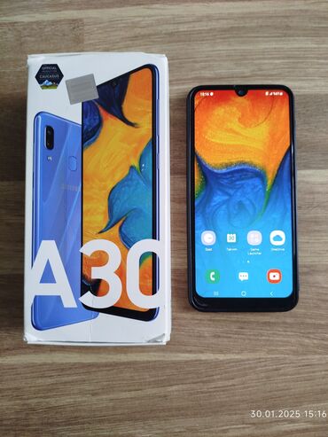 Samsung: Samsung Galaxy A30, 32 GB, rəng - Mavi, Barmaq izi