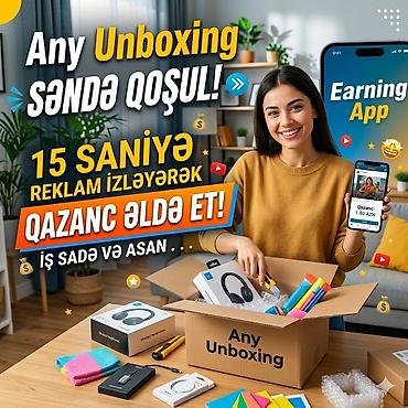 ev temizlik isi bakida: Any Unboxing – mobil tətbiq Xüsusiyyətlər: - 15 saniyəyə reklam — 1