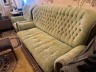 Divanlar: Klassik üslubda üçlü divan – yataq funksiyalı - Rəng: açıq yaşıl — 7