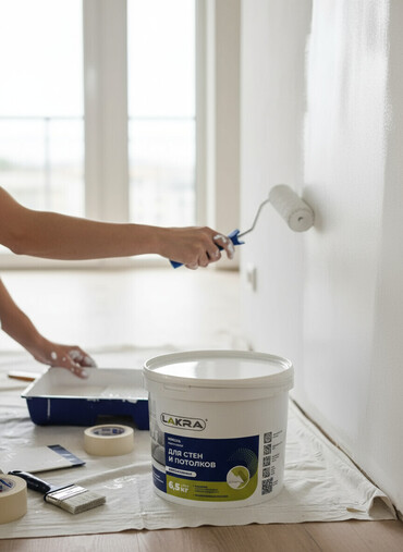 гуашь для рисования: Акриловая краска Lakra, предназначенная для окрашивания стен и