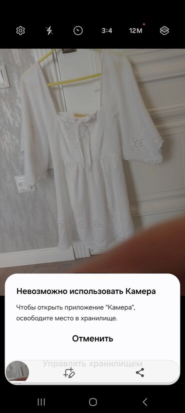 блузка женская одежда: Блузка, Хлопок, Однотонный