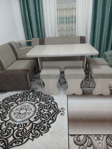 дом на колесах купить бишкек: Кухонный мягкий уголок, Дерево, цвет - Белый