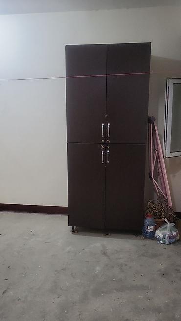 taxta qutular: Dörd qapılı qəhvəyi rəngli şkaf - Material: laminat/MDFlam tipli — 2