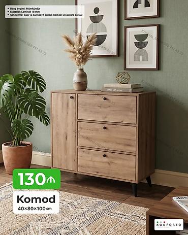 Komodlar: Komod – 40×80×100 sm - Material: 18 mm laminat - Rəng seçimi — 1