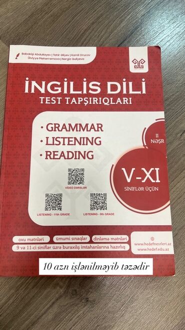 V-XI siniflər üçün nəzərdə tutulmuş İngilis dili test tapşırıqları
