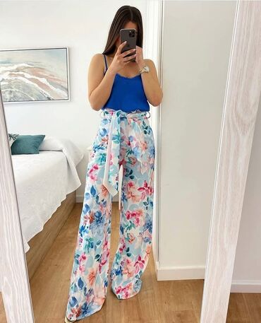 pantalone sat: One size, Visok struk, Zvoncare
