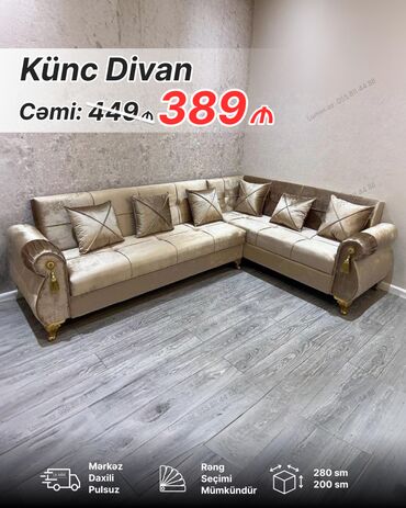 Divanlar: Künc divan, Yeni, Açılan, Bazalı, Vеlur parça, Şəhərdaxili pulsuz çatdırılma — 9