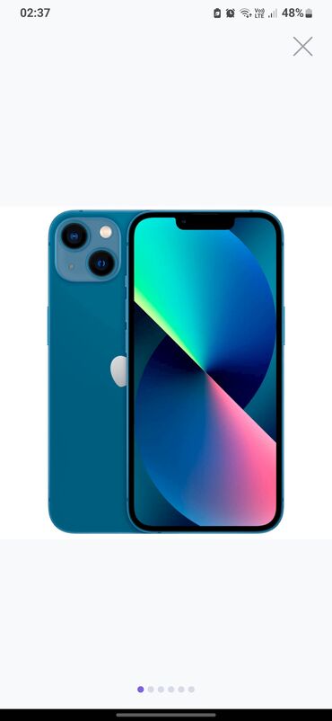 2 ci əl telefon: IPhone 13, 128 GB, Mavi, Face ID, Sənədlərlə, Simsiz şarj