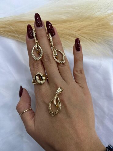 Bijuteriya dəstləri: Qızılı rəngdə zərgərlik dəstləri - Dörd yarpaq yonca dizaynlı dəst — 8