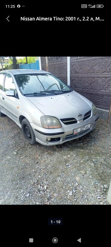 Nissan: Nissan Almera Tino: 2001 г., 2.2 л, Механика, Дизель, Универсал