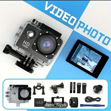 Tulumlar: HD 1080P Aksion Kamera – Qara rəng Xüsusiyyətlər: - Video və foto