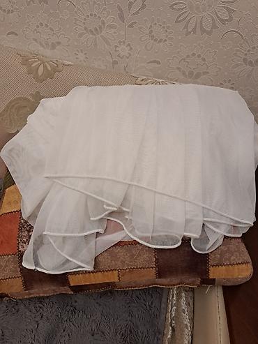 ucuz perde: Ağ rəngli tül pərdə - Parça: yüngül, şəffaf tül (ağ/krem çaları) — 2