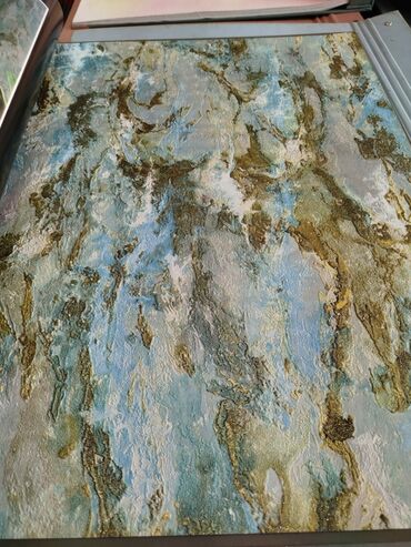 ozu yapışan oboy: Abstrakt tekstural rəsm tablo - Texnika: qarışıq texnika, qalın