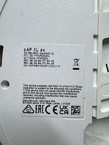 wi fi роутер бишкек цена: MikroTik cAP XL ac — потолочная Wi‑Fi точка доступа повышенной зоны — 2