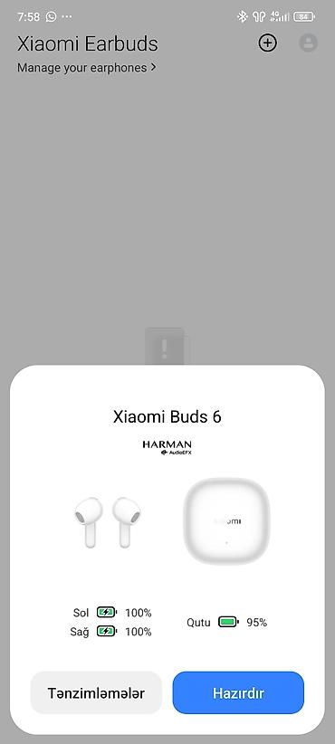 basavik qutu: Xiaomi Buds 6 simsiz qulaqlıq - Rəng: ağ - Harman AudioEFX səs — 5