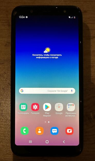 Samsung: Samsung Galaxy A6 Plus, 32 GB, rəng - Qara, Qırıq, Sensor, Barmaq izi