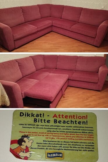 Beşiklər: Lala2000İstikbal künc divan, ölçü 3*2, açılır bazalıdır. 350azn