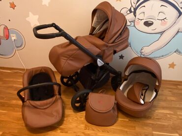 коляска for baby: Eko deri “Verdi” markasının (Mocca) kalyaskasıdı. “Happy baby”