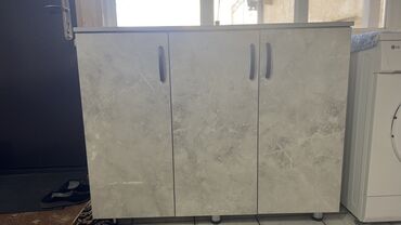 шкаф с раздвижными дверями: Тумба и подставка для обуви, Другой материал, цвет - Серый