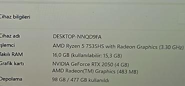 rtx 3070 laptop: ​🛠 Texniki Özəlliklər: ​Prosessor (CPU): AMD Ryzen™ 5 7535HS (6 nüvə — 9