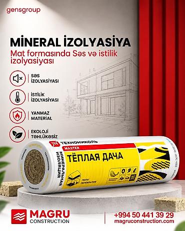 Mineral izolyasiya – rulon formada səs və istilik izolyasiyası