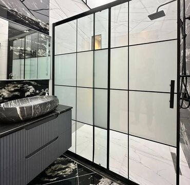 Duş kabinaları, arakəsmələr: Yeni Üstü açıq kabina, Düzbucaqlı, Pulsuz çatdırılma — 10