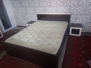 Мебель: Спальный гарнитур, Двуспальная кровать, ДСП, цвет - Черный