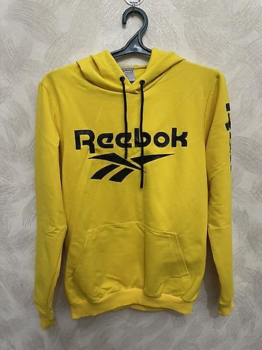 патч stone island: Мужская толстовка, XL, Reebok, Б/у, цвет - Желтый, Платная доставка — 1