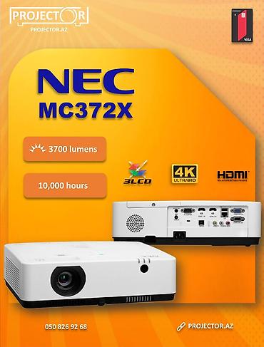 NEC MC372X proyektoru - 3700 lumen parlaqlıq – işıqlı mühitlərdə