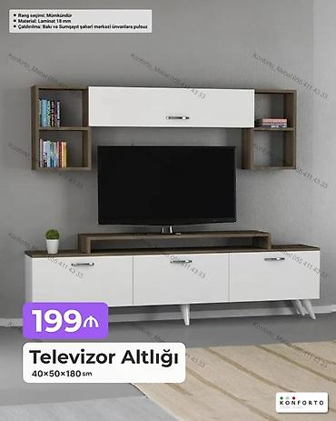 Televizor Altlığı və Asma Dolab Dəsti - Ölçü: 40 × 50 × 180 sm (alt