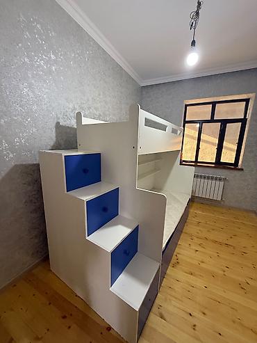 dosek matras: Uşaq üçün ikimərtəbəli çarpayı-dolab sistemi - Rəng: ağ-göy — 8