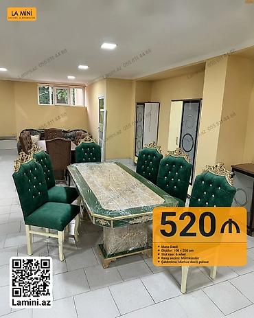 Ev və bağ: Mebel dəsti – masa və 6 stul - Model: Masa dəsti - Ölçülər: 100 x 200 — 1