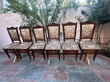 Taxta çərçivəli, yumşaq oturacaqlı klassik yemək otağı stulları dəsti lalafo.az -da Taxta çərçivəli, yumşaq oturacaqlı klassik yemək otağı stulları dəsti