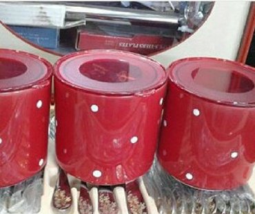 Yemək konteynerləri: Keramika saxlama qabı 3-lü dest