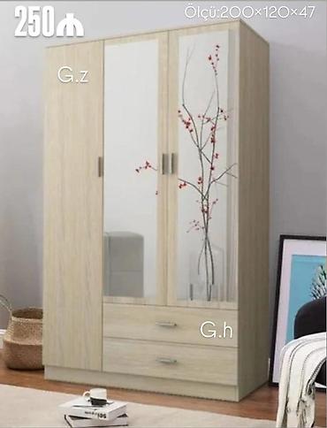 Ev üçün mebel: Üç qapılı paltar şkafı - Ölçü: 200 × 120 × 47 sm (şəkildə göstərilib) — 1