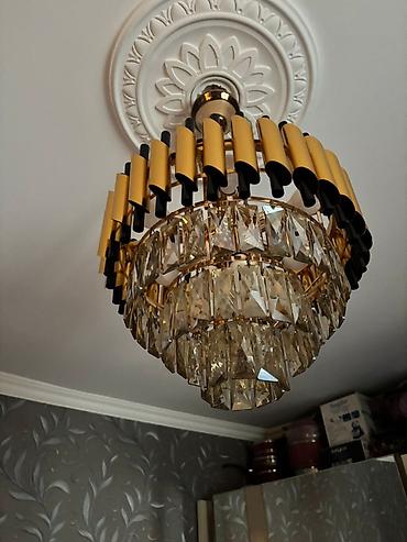 İşıqlandırma: Çılçıraq, 10 və daha çox lampa, Xrustal — 1