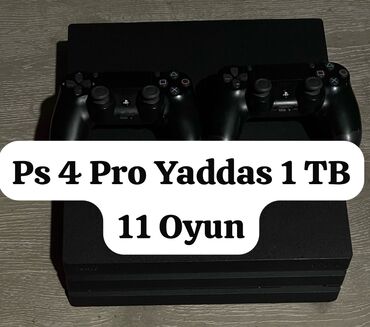 PS4 (Sony Playstation 4): Ps 4 Pro Cox İdeal vezyetdedi Yaddas 1 TB yaddasinda 11 Eded En