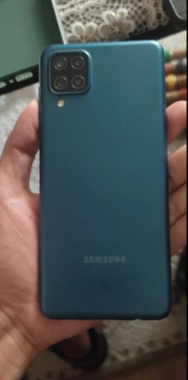 Samsung: Samsung Galaxy A12, 64 GB, rəng - Göy, Barmaq izi