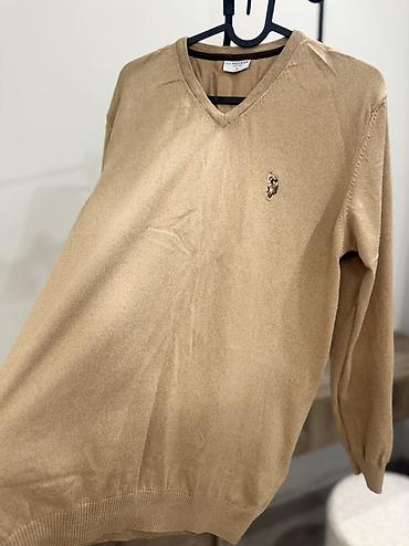 свитеры: Мужской свитер, L, Us Polo Assn, Б/у, цвет - Бежевый, Самовывоз — 2